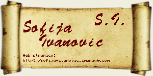 Sofija Ivanović vizit kartica